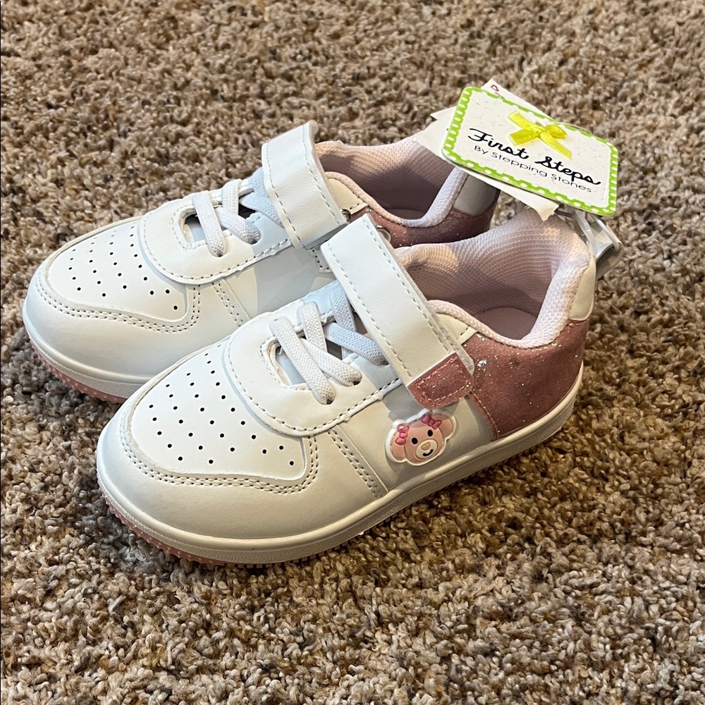 White and Pink Kids Shoes
